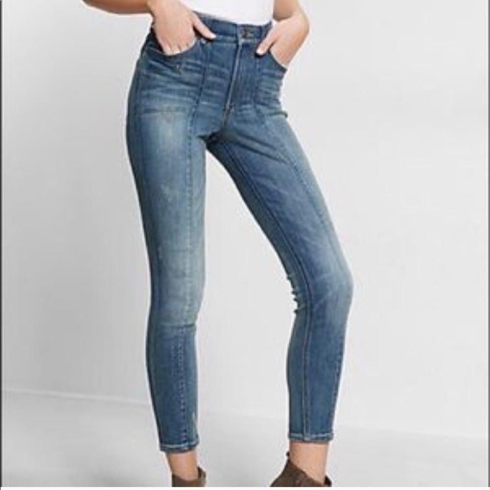 Express Jeans High Rise Ankle Leggings